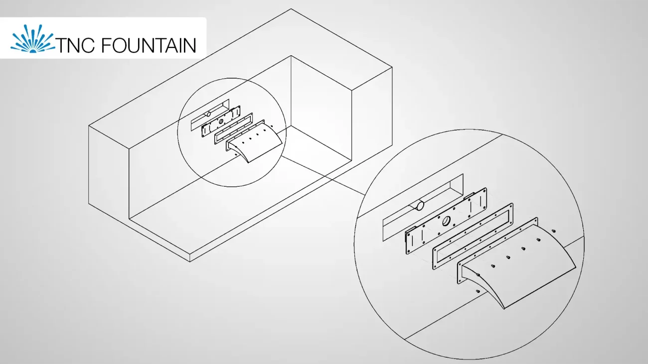 6 Stainless Steel Curtain pool water features Instalations